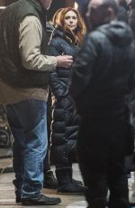 ELIZABETH OLSEN on the Set of Avengers: Infinity War in Edinburgh 04/01/2017