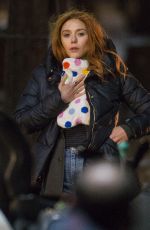 ELIZABETH OLSEN on the Set of Avengers: Infinity War in Edinburgh 04/05/2017