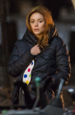 ELIZABETH OLSEN on the Set of Avengers: Infinity War in Edinburgh 04/05/2017