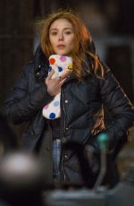 ELIZABETH OLSEN on the Set of Avengers: Infinity War in Edinburgh 04/05/2017
