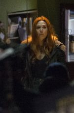 ELIZABETH OLSEN on the Set of Avengers: Infinity War in Edingurgh 04/21/2017