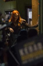 ELIZABETH OLSEN on the Set of Avengers: Infinity War in Edingurgh 04/21/2017