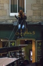 ELIZABETH OLSEN on the Set of Avengers: Infinity War in Edingurgh 04/21/2017