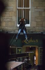 ELIZABETH OLSEN on the Set of Avengers: Infinity War in Edingurgh 04/21/2017