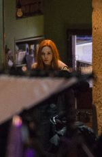 ELIZABETH OLSEN on the Set of Avengers: Infinity War in Edingurgh 04/21/2017