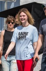 ELLE FANNING Arrives on the Set of I Think We