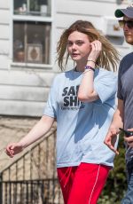 ELLE FANNING Arrives on the Set of I Think We
