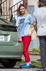 ELLE FANNING Arrives on the Set of I Think We