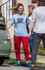 ELLE FANNING Arrives on the Set of I Think We