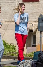 ELLE FANNING Arrives on the Set of I Think We