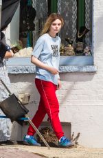 ELLE FANNING Arrives on the Set of I Think We