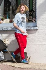 ELLE FANNING Arrives on the Set of I Think We