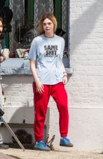 ELLE FANNING Arrives on the Set of I Think We