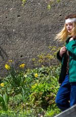 ELLE FANNING on the Set of I Think We