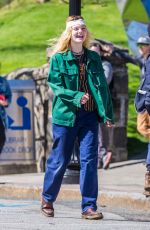 ELLE FANNING on the Set of I Think We