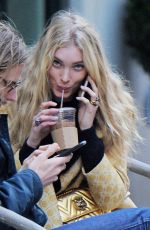 ELSA HOSK and Tom Daly on a bench in New York 04/09/2017