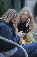 ELSA HOSK and Tom Daly on a bench in New York 04/09/2017