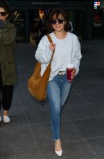 EMILIA CLARKE in Jeans at Heathrow Airport in London 04/20/2017