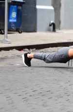 EMILY RATAJKOWSKI Filming DKNY Commercial in New York 04/25/2017