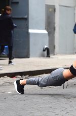 EMILY RATAJKOWSKI Filming DKNY Commercial in New York 04/25/2017
