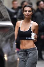 EMILY RATAJKOWSKI on the Set of a DKNY Commercial in New York 04/26/2017