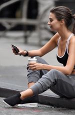 EMILY RATAJKOWSKI on the Set of a DKNY Commercial in New York 04/26/2017