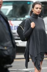 EMILY RATAJKOWSKI on the Set of a Photoshoot for DKNY Campaign in New York 04/25/2017