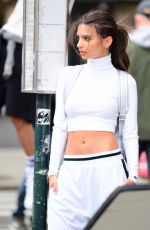 EMILY RATAJKOWSKI Shooting DKNY Commercial in New York 04/24/2017