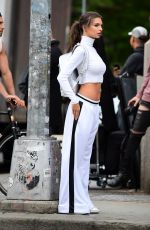 EMILY RATAJKOWSKI Shooting DKNY Commercial in New York 04/24/2017
