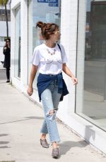 EMMA ROBERTS in Ripped Jeans Out in Los Angeles 04/12/2017