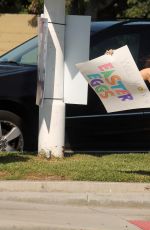 ERIKA JORDAN Shooting a Easter Bunny Skit in Los Angeles 04/11/2017