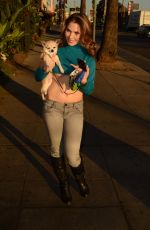 ERIKA JORDAN Walks Her Dog Out in Hollywood 04/02/2017