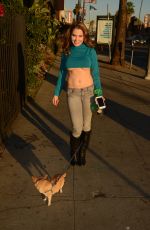 ERIKA JORDAN Walks Her Dog Out in Hollywood 04/02/2017