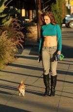 ERIKA JORDAN Walks Her Dog Out in Hollywood 04/02/2017
