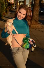 ERIKA JORDAN Walks Her Dog Out in Hollywood 04/02/2017