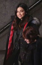 FLORIANA LIMA and CHYLER LEIGH on the Set of Supergirl in Vancouver 04/26/2017