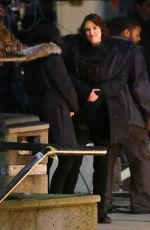 FLORIANA LIMA and CHYLER LEIGH on the Set of Supergirl in Vancouver 04/26/2017