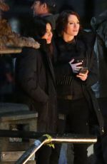 FLORIANA LIMA and CHYLER LEIGH on the Set of Supergirl in Vancouver 04/26/2017
