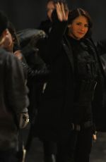 FLORIANA LIMA and CHYLER LEIGH on the Set of Supergirl in Vancouver 04/26/2017