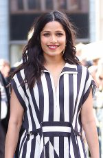 FREIDA PINTO Arrives at AOL Build Speaker Series in New York 04/03/2017