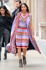 FREIDA PINTO Leaves ABC Studios in New York 04/04/2017