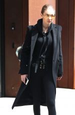 GIGI HADID All in Black Out in New York 04/03/2017