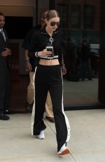 GIGI HADID in Crop Top Out in New York 04/14/2017