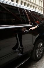 GIGI HADID in Crop Top Out in New York 04/14/2017