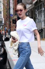 GIGI HADID in Jeans Out in New York 04/21/2017