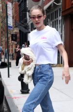 GIGI HADID in Jeans Out in New York 04/21/2017