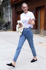 GIGI HADID in Jeans Out in New York 04/21/2017