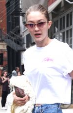 GIGI HADID in Jeans Out in New York 04/21/2017