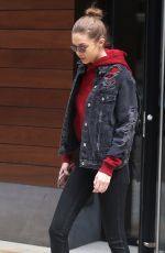 GIGI HADID Leaves Her Hotel in New York 04/17/2017