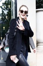 GIGI HADID Leaves Her Hotel in Paris 04/05/2017